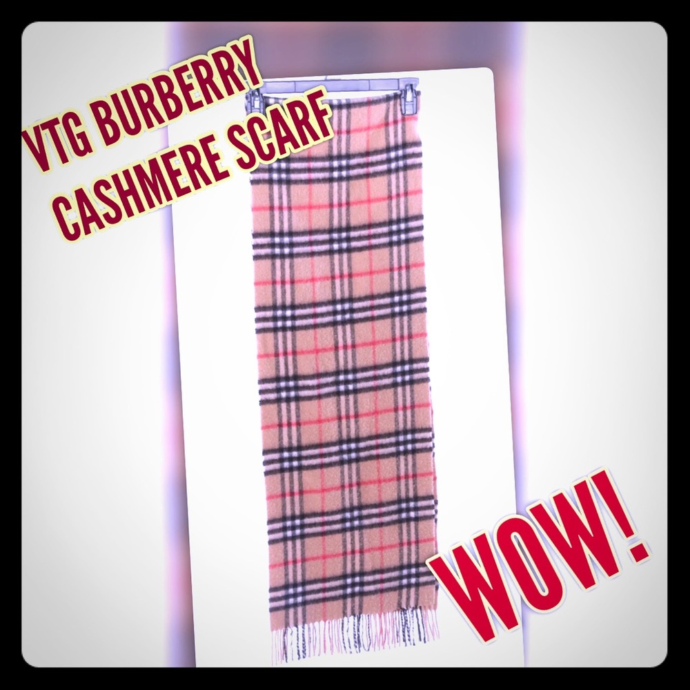 VTG Cashmere Burberry Nova Check Scarf